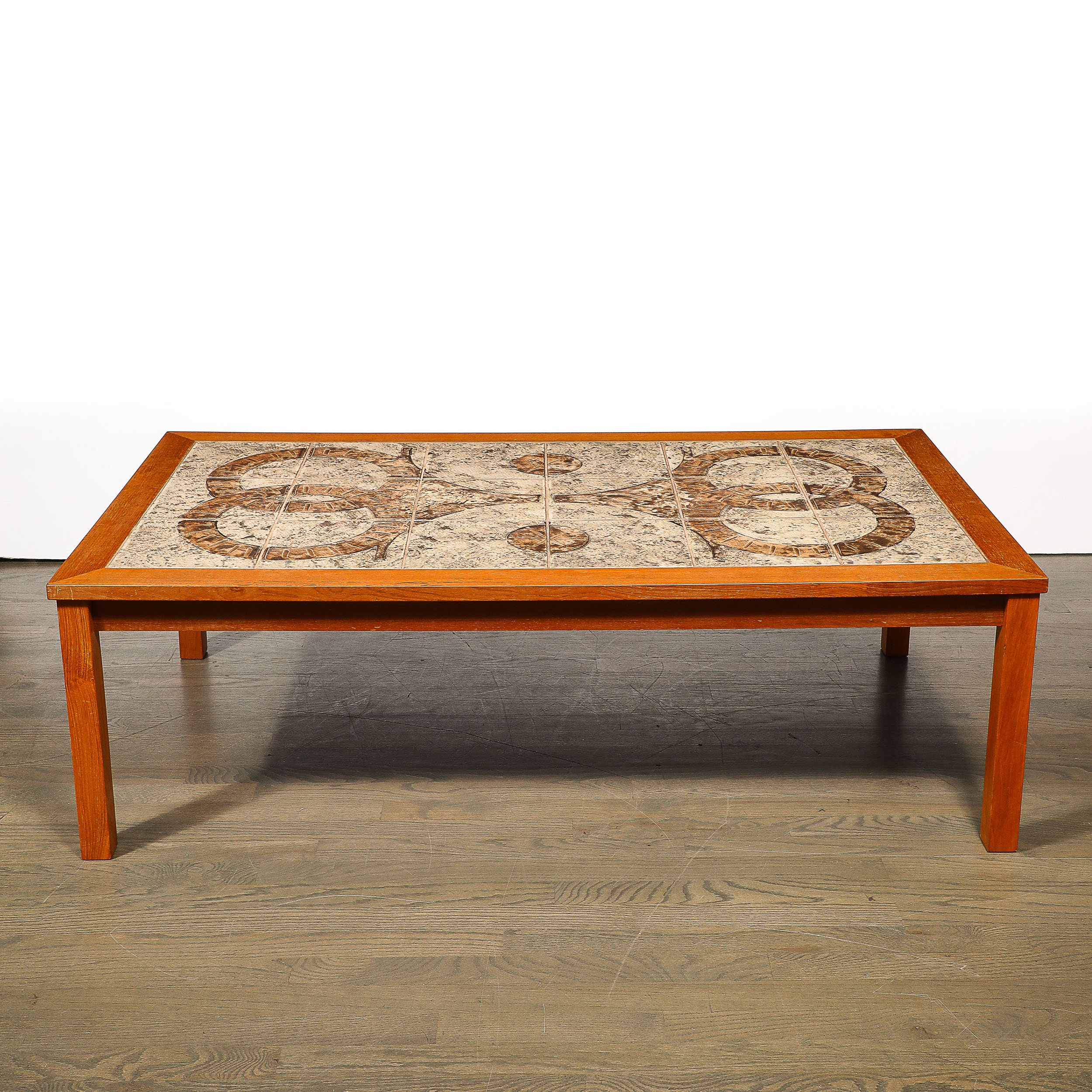 Mid-Century Modernist Teak & Ceramic Tile Topped Cocktail Table by